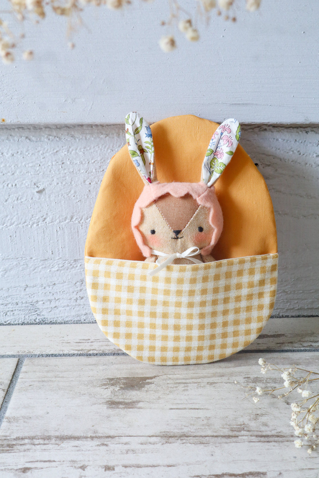 Free Bunny Doll with Egg Bed and Bonnet