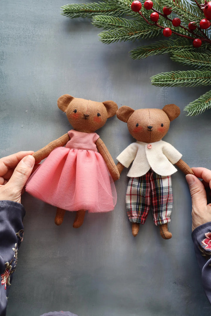 Bear Family Dolls Sewing Pattern - Heirloom Doll Wardrobe (PDF Pattern)