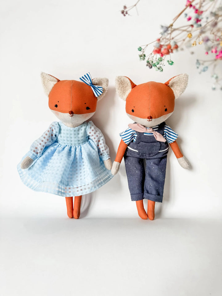 The Fox Family Dolls PDF sewing pattern and tutorial