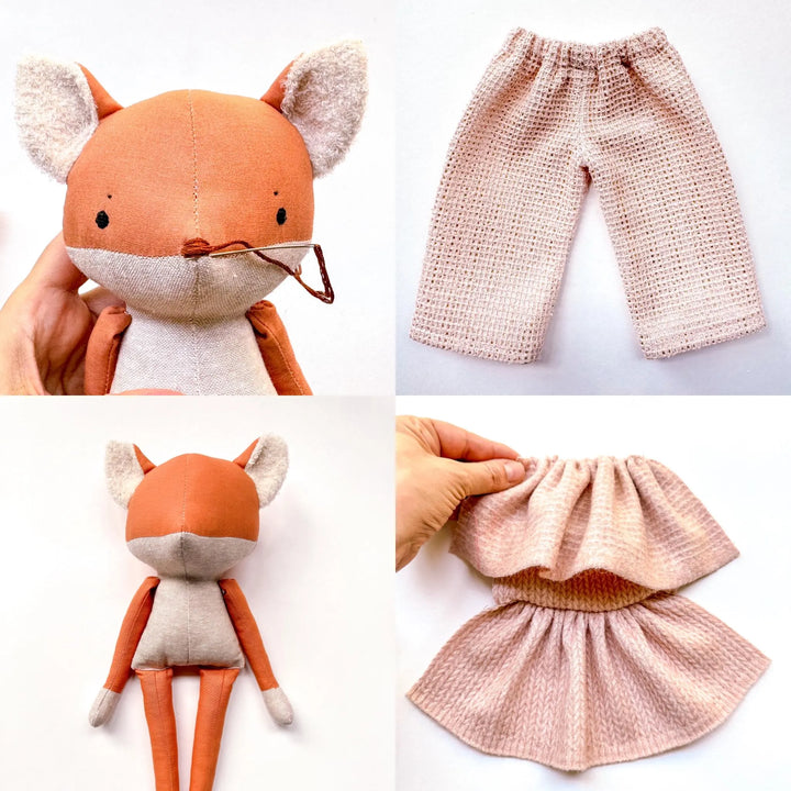 The Fox Family Dolls PDF sewing pattern and tutorial