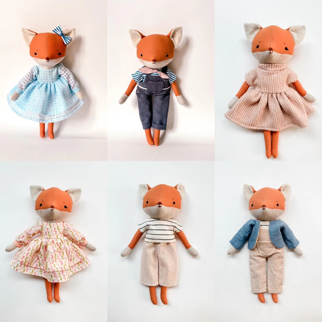 The Fox Family Dolls PDF sewing pattern and tutorial