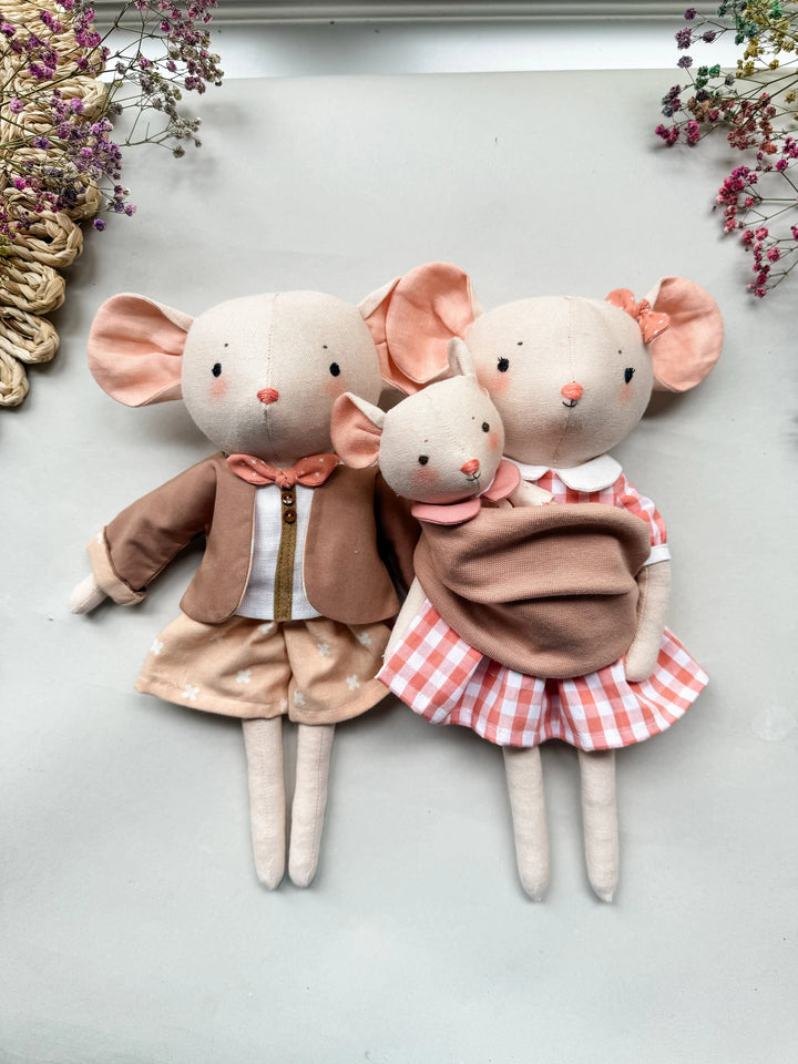 Lula Mouse Family Dolls Sewing Pattern - Heirloom Doll Wardrobe (PDF Pattern)