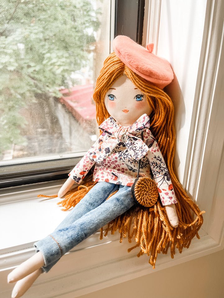 Deluxe Parisian fabric doll - Customizable - Organic cotton